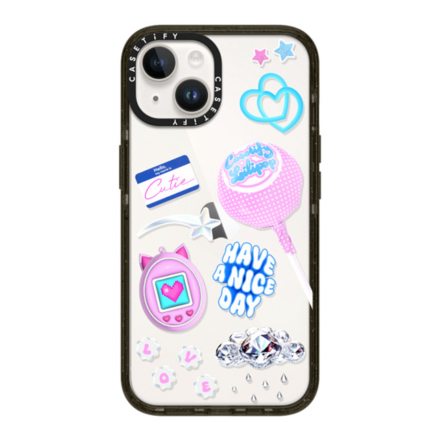 CASETiFY iPhone 14 ケース ブラック インパクトケース Y2K Y2K Collage