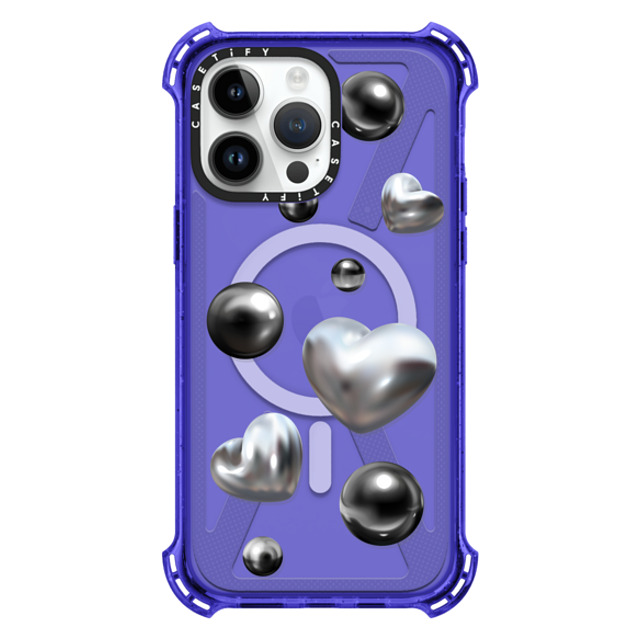 CASETiFY iPhone 14 Pro Max Case Peri Purple バウンスケース Futurism,Monochrome Chrome Love CASETiFY iPhone 14 Pro Max Case Peri Purple バウンスケース Futurism,Monochrome Chrome Love