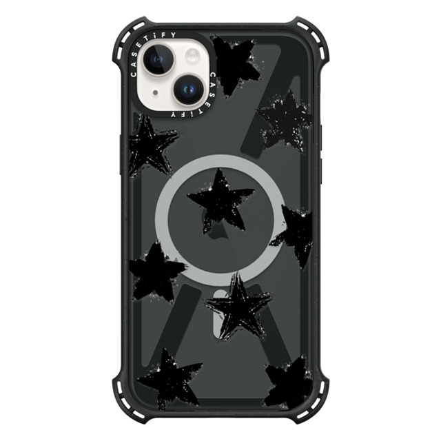 CASETiFY iPhone 14 Plus ケース Triple Black バウンスケース Monochrome,Pattern Star Marks