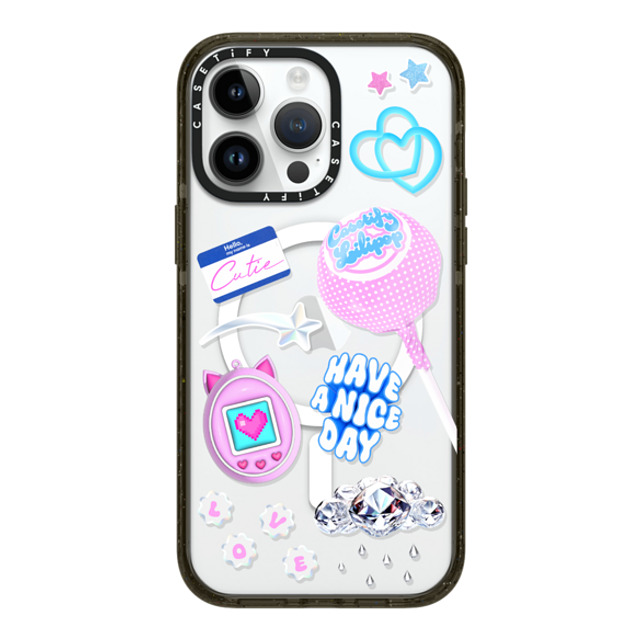 CASETiFY iPhone 14 Pro Max ケース ブラック インパクトケース MagSafe対応 Y2K Y2K Collage