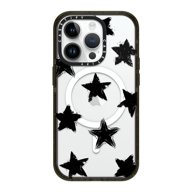 CASETiFY iPhone 14 Pro ケース ブラック インパクトケース MagSafe対応 Monochrome,Pattern Star Marks