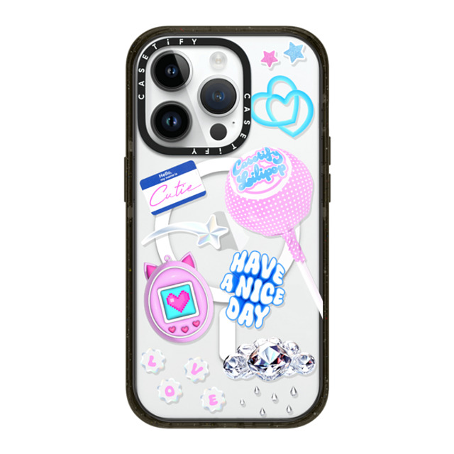 CASETiFY iPhone 14 Pro ケース ブラック インパクトケース MagSafe対応 Y2K Y2K Collage