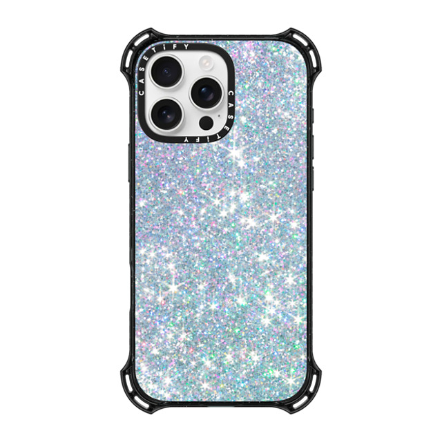 CASETiFY iPhone 16 Pro Max ケース ブラック バウンスケース Futurism GLITTER DREAM