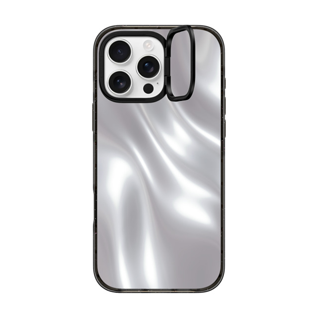 CASETiFY iPhone 16 Pro Max ケース ブラック インパクトリングスタンドケース MagSafe対応 Abstract,Futurism SOFT METAL