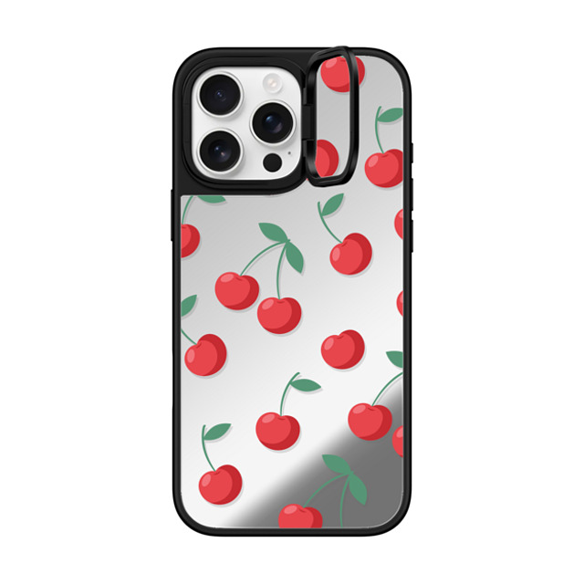 CASETiFY iPhone 16 Pro Max ケース Silver on Black ミラー リングスタンドケース MagSafe対応 Cherry,Strawberry Fruit,Food,Cherry,Pattern,Cherry,Strawberry,Fruit Cherries Father's Day CASETiFY iPhone 16 Pro Max ケース Silver on Black ミラー リングスタンドケース MagSafe対応 Cherry,Strawberry Fruit,Food,Cherry,Pattern,Cherry,Strawberry,Fruit Cherries Father's Day