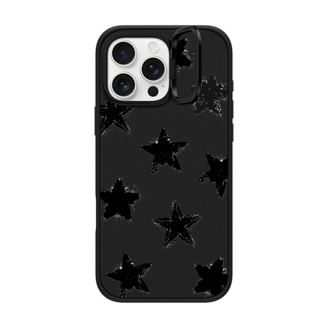 CASETiFY iPhone 16 Pro Max ケース マットブラック インパクトリングスタンドケース MagSafe対応 Star,Monochrome,Pattern Star Marks