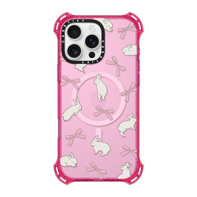 CASETiFY iPhone 16 Pro Max Case プリムローズ ピンク バウンスケース Animal,Cottagecore,Pattern,Ribbon Rabbit Ribbon CASETiFY iPhone 16 Pro Max Case プリムローズ ピンク バウンスケース Animal,Cottagecore,Pattern,Ribbon Rabbit Ribbon