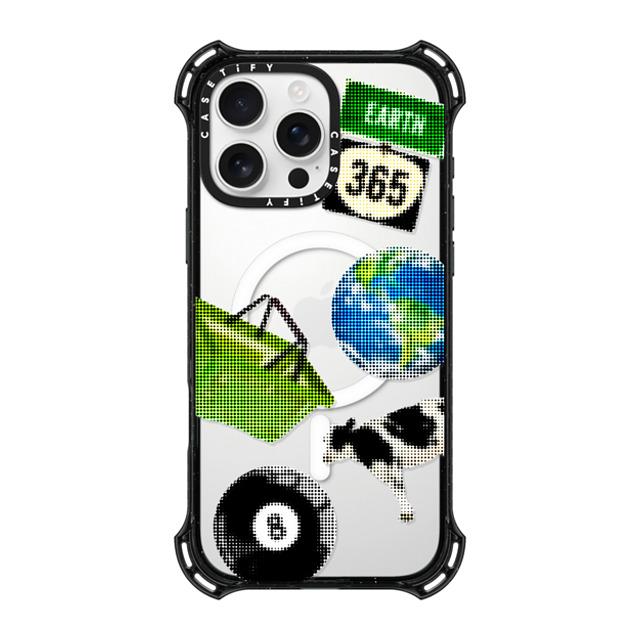 CASETiFY iPhone 16 Pro Max Case Black バウンスケース Cow,Pop Art Earth 365 CASETiFY iPhone 16 Pro Max Case Black バウンスケース Cow,Pop Art Earth 365