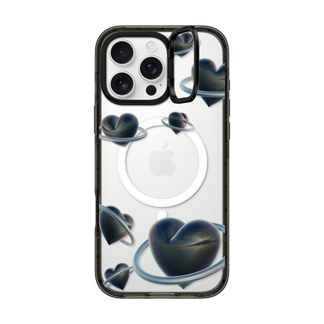 CASETiFY iPhone 16 Pro Max ケース ブラック インパクトリングスタンドケース MagSafe対応 Heart Universe Case casetify_artist