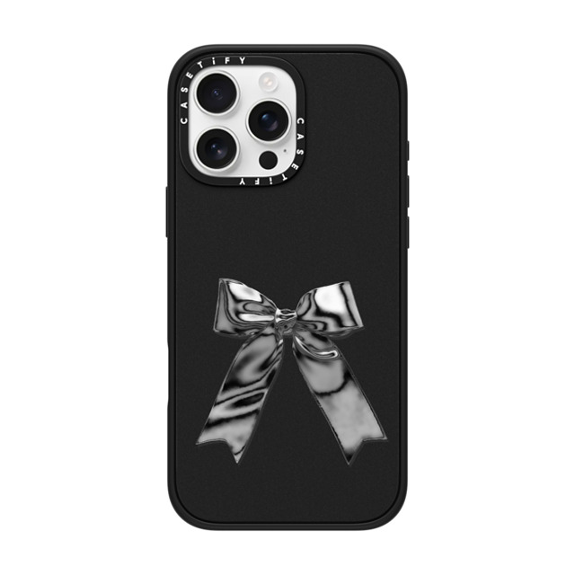 CASETiFY iPhone 16 Pro Max ケース マットブラック インパクトケース MagSafe対応 Butterfly Metallic Ribbon