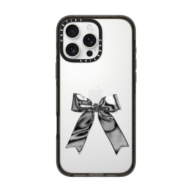 CASETiFY iPhone 16 Pro Max ケース ブラック インパクトケース Butterfly Metallic Ribbon