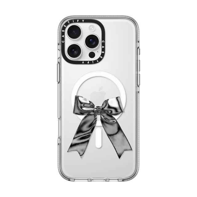 CASETiFY iPhone 16 Pro Max ケース クリア クリア ケース MagSafe対応 Butterfly Metallic Ribbon