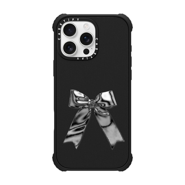 CASETiFY iPhone 16 Pro Max ケース マットブラック ウルトラ インパクトケース MagSafe 対応 Butterfly,Ribbon Metallic Ribbon