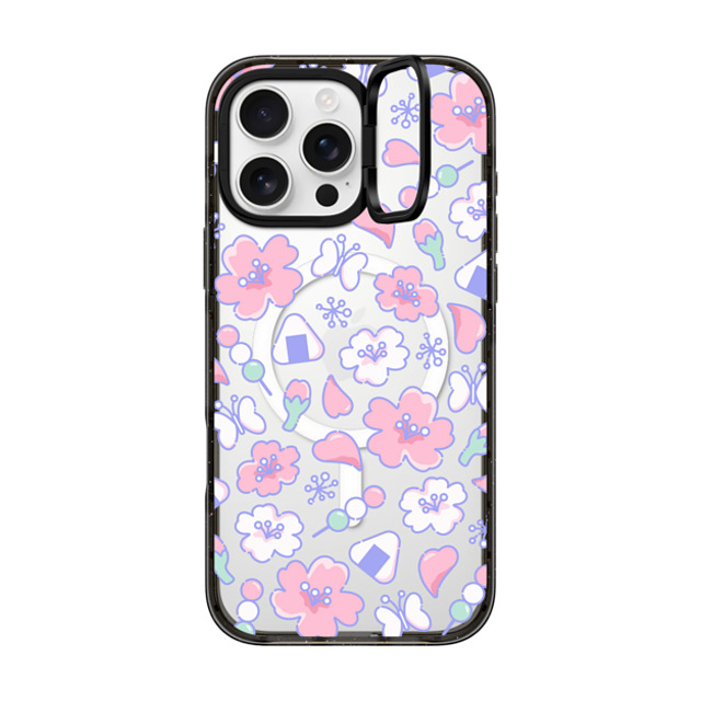 CASETiFY iPhone 16 Pro Max ケース ブラック インパクトリングスタンドケース MagSafe対応 Anime Sakura casetify_artist