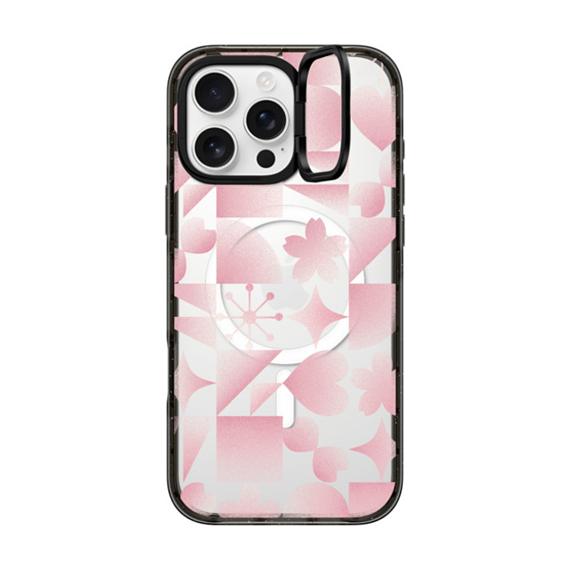 CASETiFY iPhone 16 Pro Max ケース ブラック インパクトリングスタンドケース MagSafe対応 Pink Geometric Sakura casetify_artist Father's Day CASETiFY iPhone 16 Pro Max ケース ブラック インパクトリングスタンドケース MagSafe対応 Pink Geometric Sakura casetify_artist Father's Day