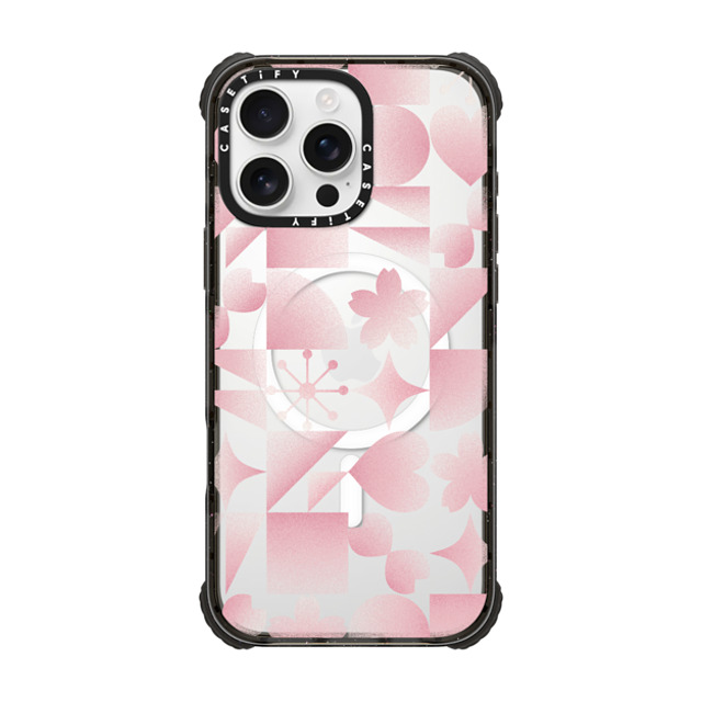 CASETiFY iPhone 16 Pro Max ケース ブラック ウルトラ インパクトケース MagSafe 対応 Pink Geometric Sakura casetify_artist Father's Day CASETiFY iPhone 16 Pro Max ケース ブラック ウルトラ インパクトケース MagSafe 対応 Pink Geometric Sakura casetify_artist Father's Day