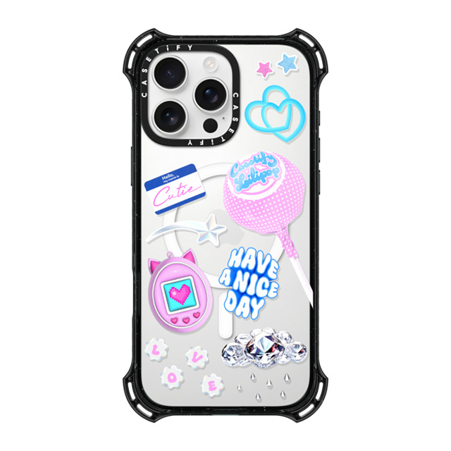 CASETiFY iPhone 16 Pro Max ケース ブラック バウンスケース Y2K Y2K Collage