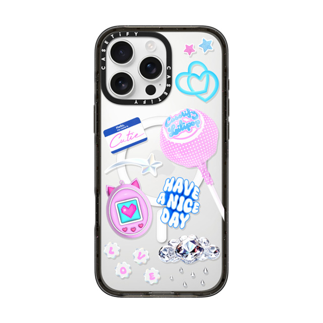 CASETiFY iPhone 16 Pro Max ケース ブラック インパクトケース MagSafe対応 Y2K Y2K Collage