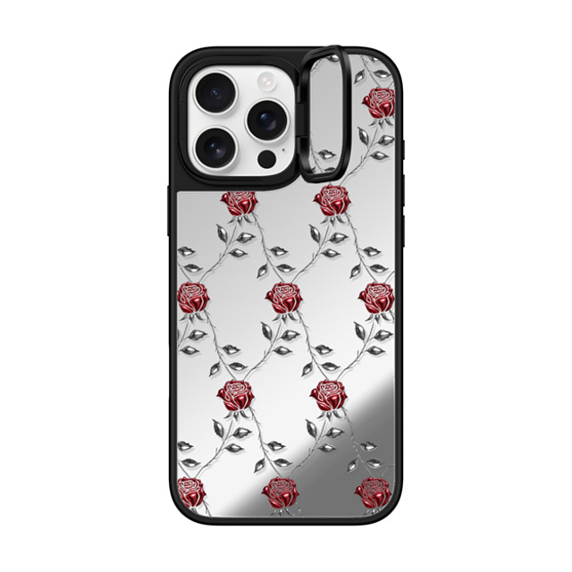 CASETiFY iPhone 16 Pro Max ケース Silver on Black ミラー リングスタンドケース MagSafe対応 Floral,Chrome Chrome,Floral,Monochrome Metallic Rose Back to School CASETiFY iPhone 16 Pro Max ケース Silver on Black ミラー リングスタンドケース MagSafe対応 Floral,Chrome Chrome,Floral,Monochrome Metallic Rose Back to School