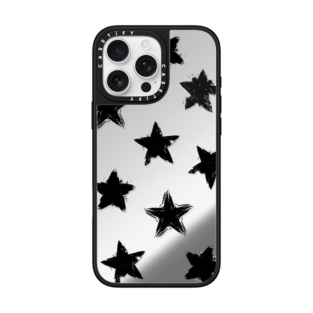 CASETiFY iPhone 16 Pro Max ケース Silver on Black ミラーケース MagSafe対応 Star,Pattern Chrome,Star,Monochrome,Pattern Star Marks Back to School CASETiFY iPhone 16 Pro Max ケース Silver on Black ミラーケース MagSafe対応 Star,Pattern Chrome,Star,Monochrome,Pattern Star Marks Back to School