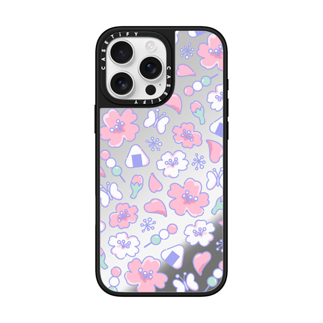 CASETiFY iPhone 16 Pro Max ケース Silver on Black ミラーケース MagSafe対応 Anime Sakura casetify_artist