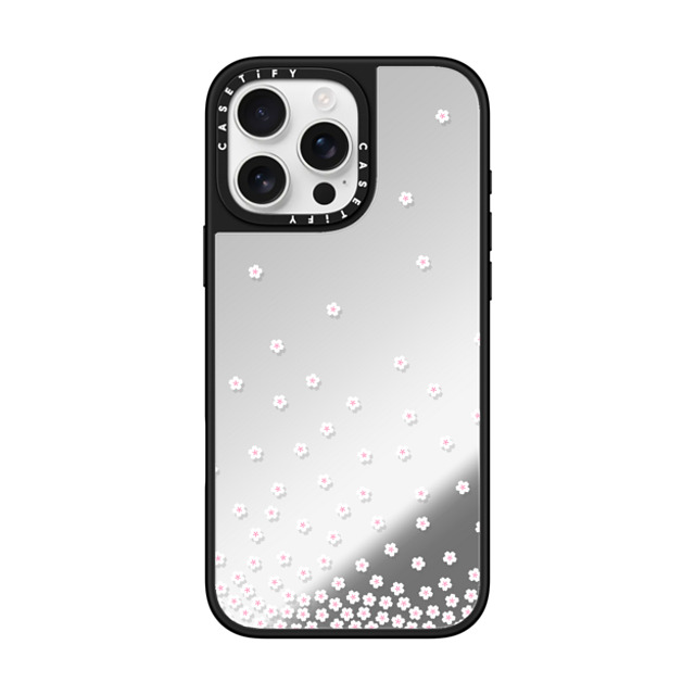 CASETiFY iPhone 16 Pro Max Case Silver on Black ミラーケース MagSafe対応 Sakura Rain casetify_artist Mother's Day CASETiFY iPhone 16 Pro Max Case Silver on Black ミラーケース MagSafe対応 Sakura Rain casetify_artist Mother's Day