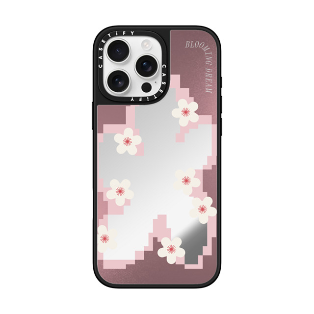 CASETiFY iPhone 16 Pro Max Case Silver on Black ミラーケース MagSafe対応 Shiny Pink Pixel Sakura casetify_artist Mother's Day CASETiFY iPhone 16 Pro Max Case Silver on Black ミラーケース MagSafe対応 Shiny Pink Pixel Sakura casetify_artist Mother's Day