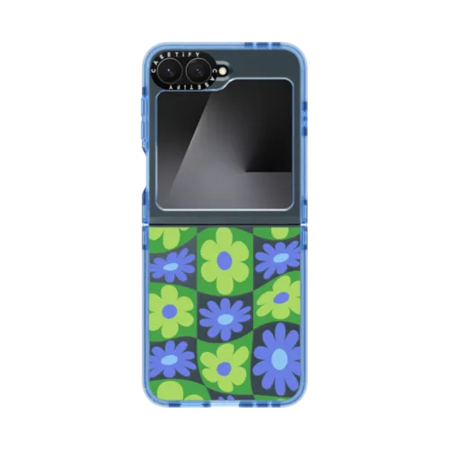 Galaxy Z Flip7 FE - Warped Floral Checker