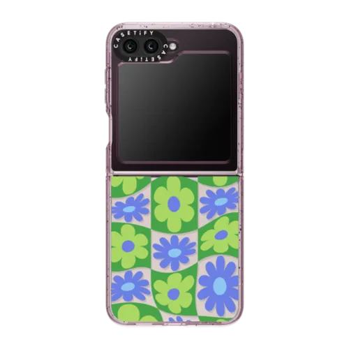 Galaxy Z Flip5 - Warped Floral Checker