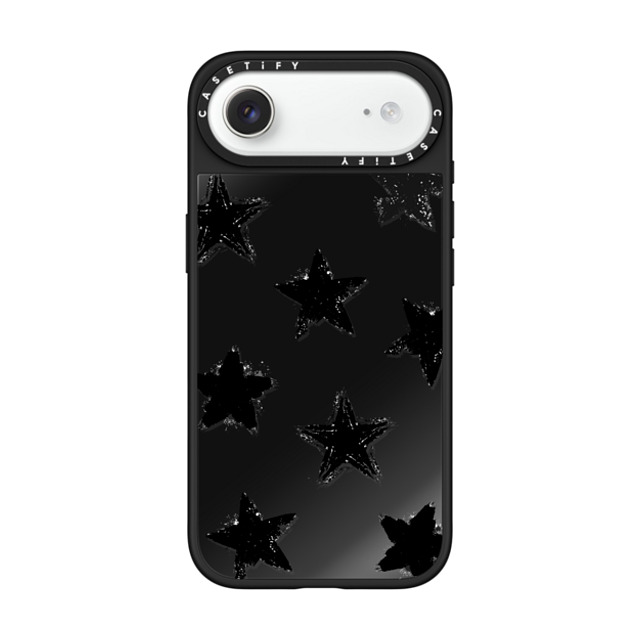 CASETiFY iPhone Air Case Black on Black ミラーケース MagSafe対応 Star,Pattern Star,Chrome,Monochrome,Pattern Star Marks