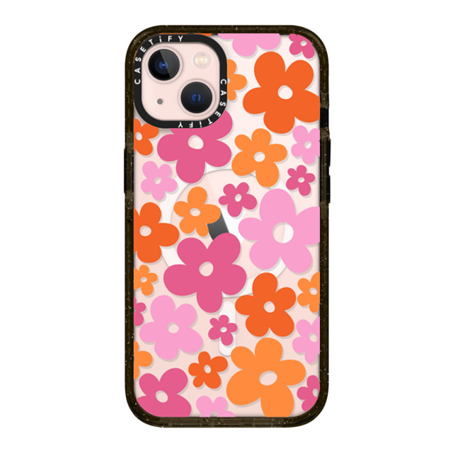 CASETiFY iPhone 13 ケース ブラック インパクトケース MagSafe対応 Cottagecore Abstract Florals