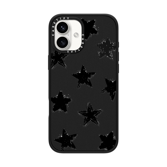 CASETiFY iPhone 16 Plus ケース マットブラック インパクトケース MagSafe対応 Monochrome,Pattern Star Marks