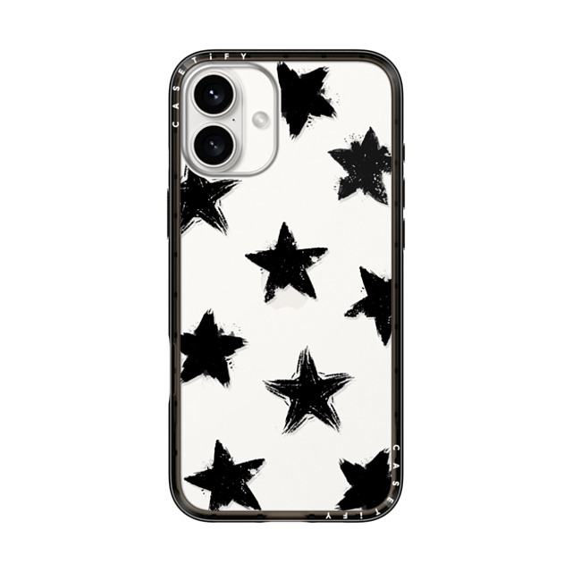 CASETiFY iPhone 16 Plus ケース ブラック インパクトライトケース Star,Monochrome,Pattern Star Marks