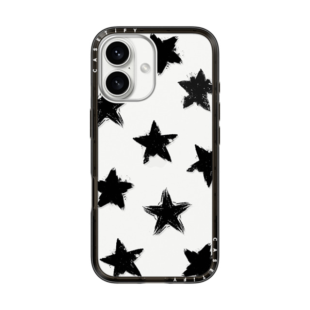 CASETiFY iPhone 16 Case Black インパクトライトケース Star,Monochrome,Pattern Star Marks CASETiFY iPhone 16 Case Black インパクトライトケース Star,Monochrome,Pattern Star Marks