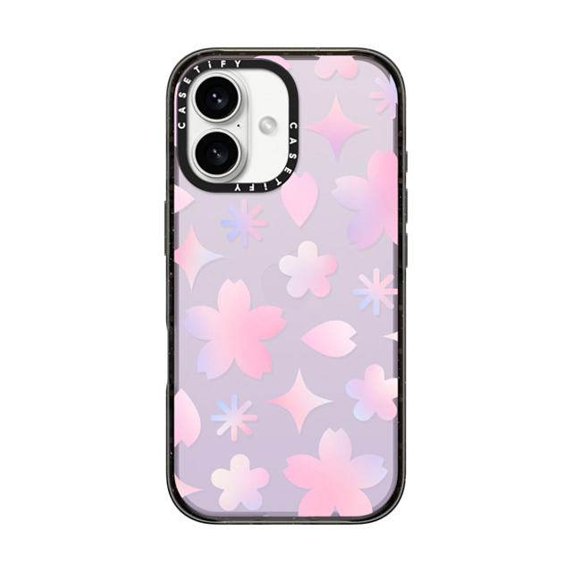 CASETiFY iPhone 16 Case ブラック インパクトケース Sheer Sakura Pattern Purple casetify_artist Mother's Day CASETiFY iPhone 16 Case ブラック インパクトケース Sheer Sakura Pattern Purple casetify_artist Mother's Day