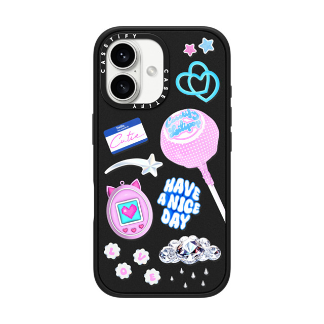 CASETiFY iPhone 16 ケース マットブラック インパクトケース MagSafe対応 Y2K Y2K Collage