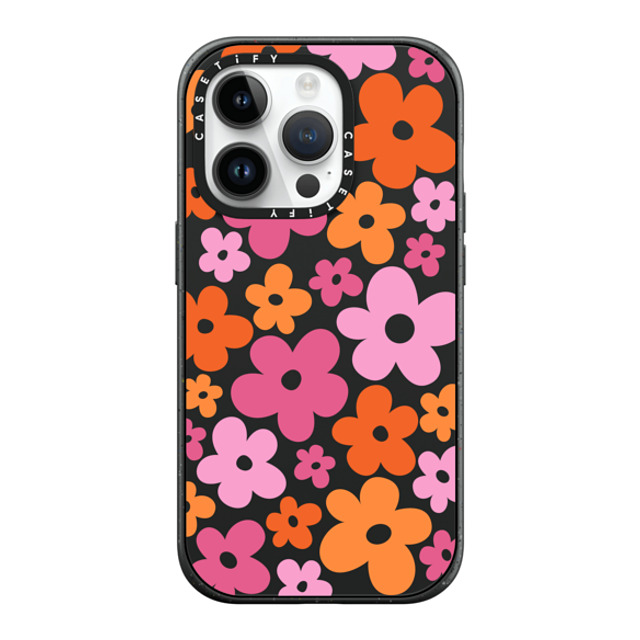 CASETiFY iPhone 14 Pro ケース マットブラック インパクトケース MagSafe対応 Cottagecore Abstract Florals