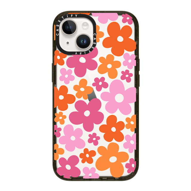 CASETiFY iPhone 14 ケース ブラック インパクトケース Cottagecore Abstract Florals