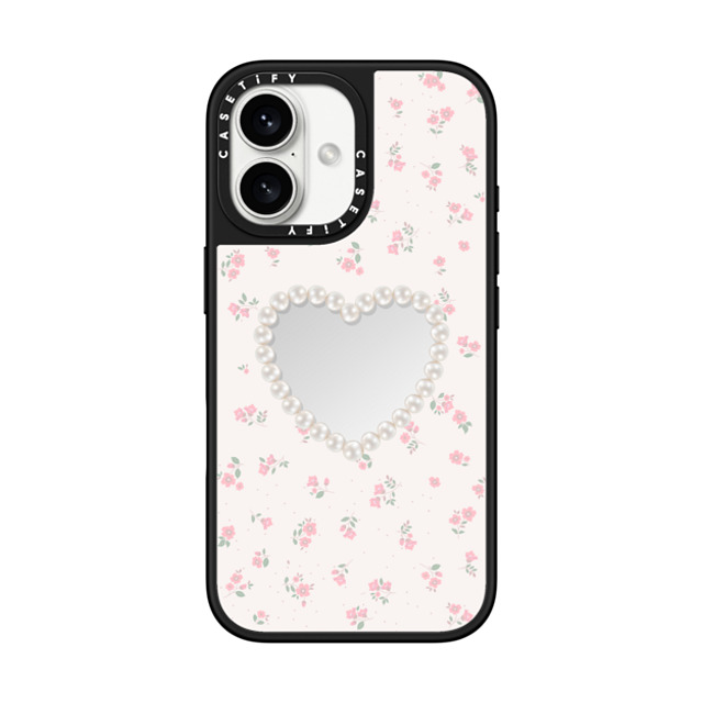 CASETiFY iPhone 16 ケース Silver on Black ミラーケース MagSafe対応 Floral,Heart Heart,Floral,Heart,Cottagecore Pearly Heart Father's Day CASETiFY iPhone 16 ケース Silver on Black ミラーケース MagSafe対応 Floral,Heart Heart,Floral,Heart,Cottagecore Pearly Heart Father's Day