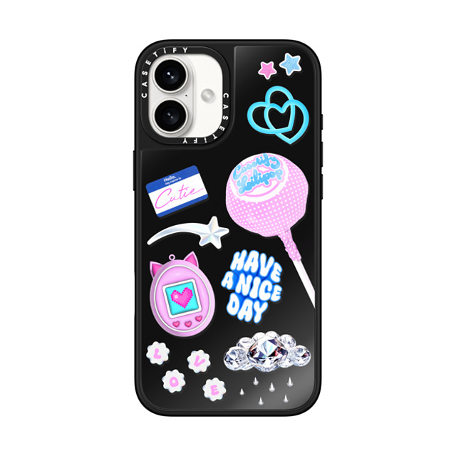 CASETiFY iPhone 16 Plus Case Black on Black ミラーケース MagSafe対応 Y2K Y2K Y2K Collage Back to School CASETiFY iPhone 16 Plus Case Black on Black ミラーケース MagSafe対応 Y2K Y2K Y2K Collage Back to School