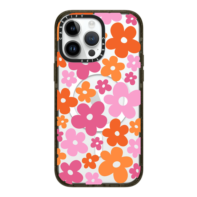 CASETiFY iPhone 14 Pro Max ケース ブラック インパクトケース MagSafe対応 Cottagecore Abstract Florals