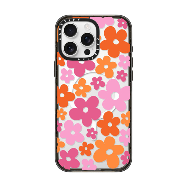 CASETiFY iPhone 16 Pro Max ケース ブラック インパクトケース MagSafe対応 Cottagecore Abstract Florals