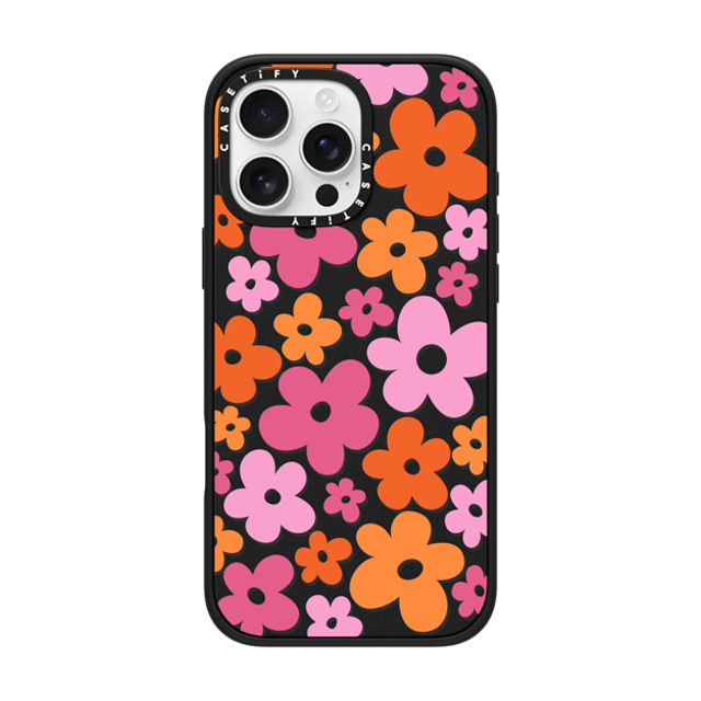 CASETiFY iPhone 16 Pro Max ケース マットブラック インパクトケース MagSafe対応 Cottagecore Abstract Florals