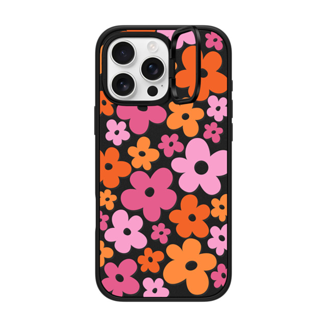 CASETiFY iPhone 16 Pro Max ケース マットブラック インパクトリングスタンドケース MagSafe対応 Cottagecore Abstract Florals