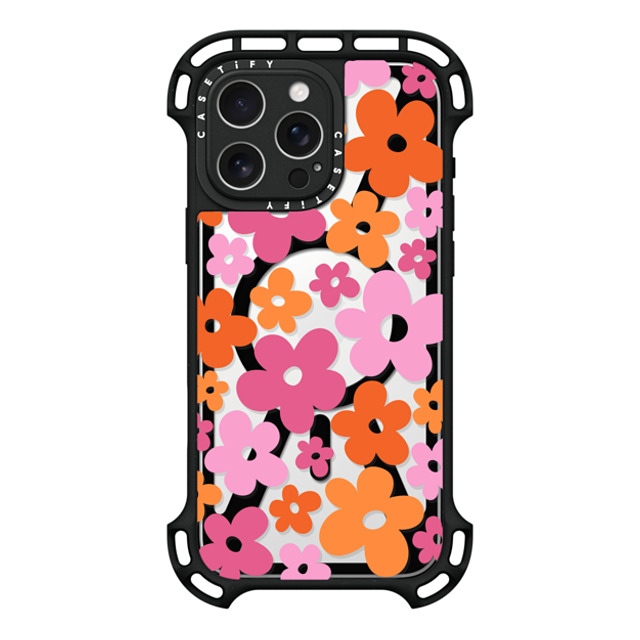 CASETiFY iPhone 16 Pro Max ケース ブラック ウルトラ バウンスケース MagSafe対応 Cottagecore Abstract Florals