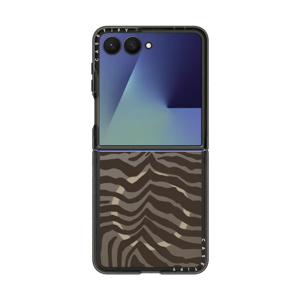 Impact Magnetic Galaxy Z Flip7 Case - Zebra-Brown