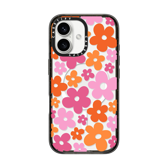 CASETiFY iPhone 16 ケース ブラック インパクトケース MagSafe対応 Cottagecore Abstract Florals
