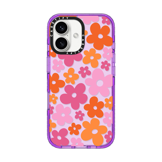 CASETiFY iPhone 16 ケース パープル インパクトケース Cottagecore Abstract Florals