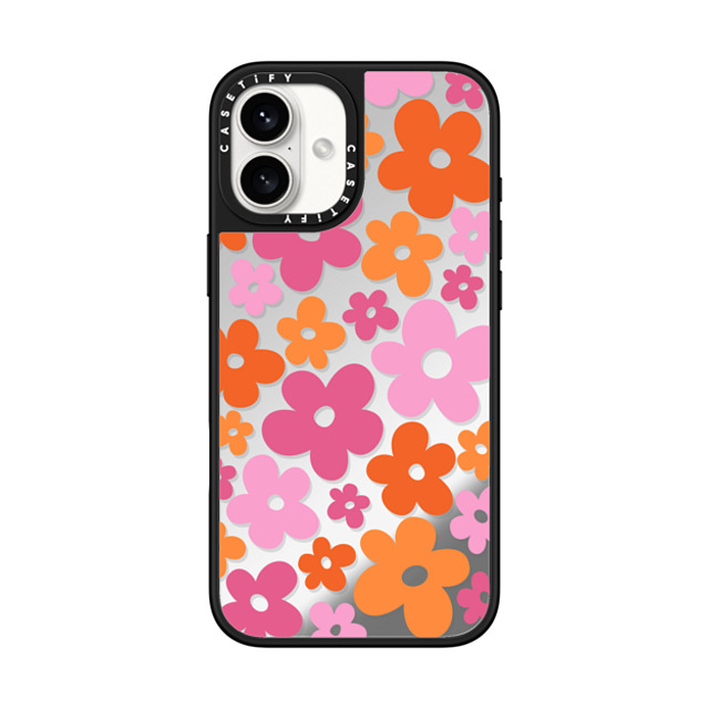 CASETiFY iPhone 16 Plus Case Silver on Black ミラーケース MagSafe対応 Cottagecore Cottagecore Abstract Florals Back to School CASETiFY iPhone 16 Plus Case Silver on Black ミラーケース MagSafe対応 Cottagecore Cottagecore Abstract Florals Back to School