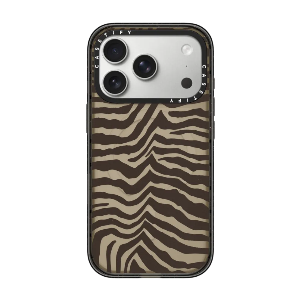 Impact iPhone 17 Pro Case MagSafe Compatible - Zebra-Brown